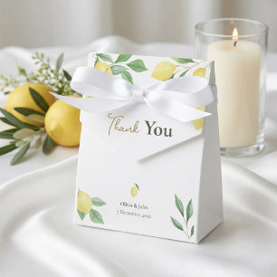 Aquarell-Limonen-Hochzeitsgeschenkboxen mit Band Geschenkschachtel