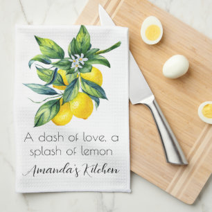 Aquarell-Limonen personalisiert Geschirrtuch