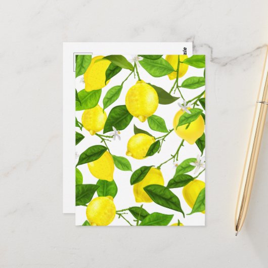 Aquarell-Limonen Postkarte (Vorderseite/Rückseite Beispiel)