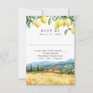Aquarell-Limonen toskanische Szene italienische Ho RSVP Karte