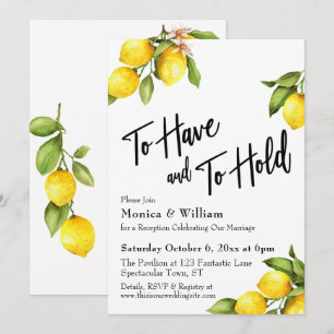 Aquarell-Limonen Zum Haben und Halten Typografie Einladung