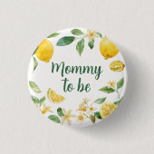 Aquarell-Limonenblüten-Button für werdende Mütter Button (Vorderseite)