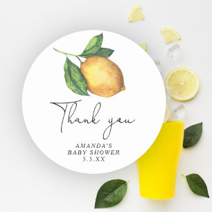 Aquarell-Limonie danke  Runder Aufkleber