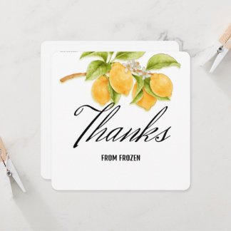 Aquarell-Limonie und Blüten Geburtstags-Dankeschön Einladung