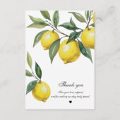 Aquarell-Limonien-Hochzeit Dankeskarte (Vorderseite)