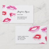 Aquarell-Lippenstift-Visitenkarte Visitenkarte (Vorne/Hinten)