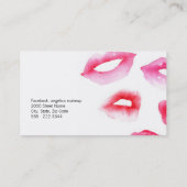 Aquarell-Lippenstift-Visitenkarte Visitenkarte (Rückseite)