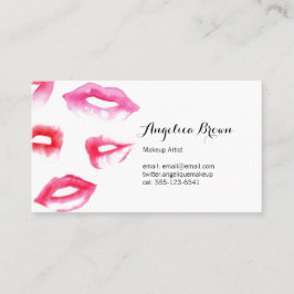Aquarell-Lippenstift-Visitenkarte Visitenkarte