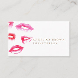Aquarell-Lippenstiftcosmetology-Visitenkarte Visitenkarte