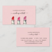 Aquarell Lipstick Makeup Künstler Visitenkarte (Vorne/Hinten)