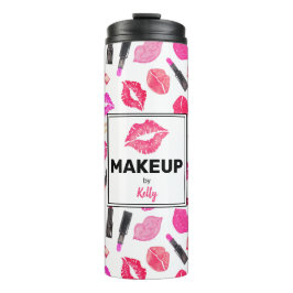 Aquarell Lipstick Makeup Personalisiert Thermosbecher