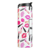 Aquarell Lipstick Makeup Personalisiert Thermosbecher (Nach links gedreht)