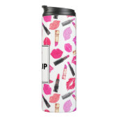 Aquarell Lipstick Makeup Personalisiert Thermosbecher (Nach rechts gedreht)