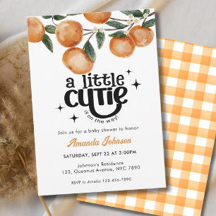 Aquarell Little Cutie Citrus Orange Babyparty  Einladung