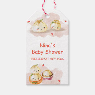 Aquarell Little Dumpling Pilz Baby Shower Geschenkanhänger