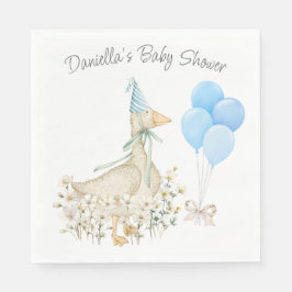 Aquarell Little Gänse Wildblume Blauer Balkon Serviette