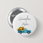 Aquarell-LKW mit Sonnenblumen Oma wird Button (Vorne & Hinten)