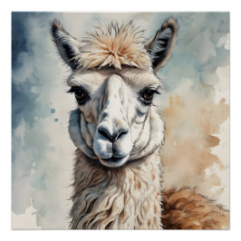 Aquarell Llama 2 Poster