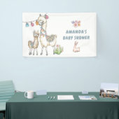 Aquarell Llama-Kinderdusche Banner (Messeveranstaltung)