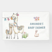 Aquarell Llama-Kinderdusche Banner (Horizontal)