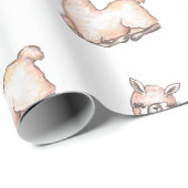 Aquarell Llama-Kinderdusche Geschenkpapier (Rolleneckpunkt)