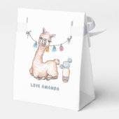Aquarell Llama-Kinderdusche Geschenkschachtel (Rückseite)