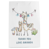 Aquarell Llama-Kinderdusche Mittlere Geschenktüte (Vorderseite)