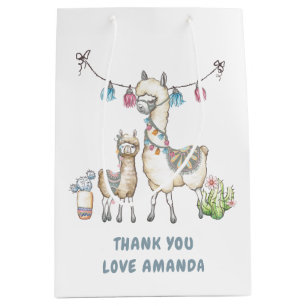 Aquarell Llama-Kinderdusche Mittlere Geschenktüte