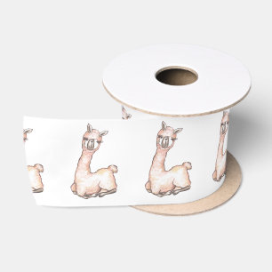 Aquarell Llama-Kinderdusche Satinband