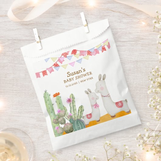 Aquarell Llama Wüste Kaktus Fiesta Baby Dusche Geschenktütchen (Ausgeschnitten)