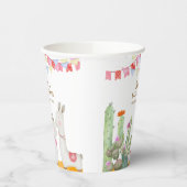 Aquarell Llama Wüste Kaktus Fiesta Baby Dusche Pappbecher (Links)