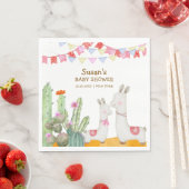 Aquarell Llama Wüste Kaktus Fiesta Baby Dusche Serviette (Beispiel)