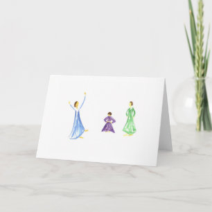 Aquarell-Lob-Mädchen Karte