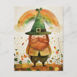 Aquarell-Lobold lustiger St. Patrick's Day Postkarte