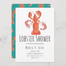 Aquarell Lobster Party Kinderdusche Einladungen