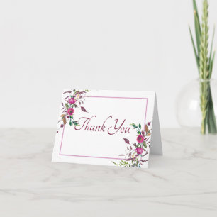 Aquarell lockere rosa Blüten Dankeskarten Karte