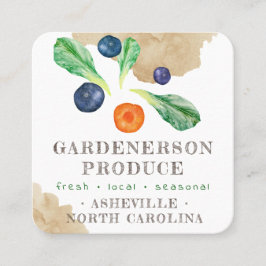 Aquarell Lokale Produkte Stand Square Business Ca Quadratische Visitenkarte
