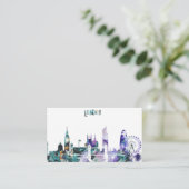 Aquarell-London-Skyline Visitenkarte (Stehend Vorderseite)