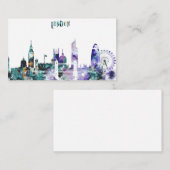 Aquarell-London-Skyline Visitenkarte (Vorne/Hinten)
