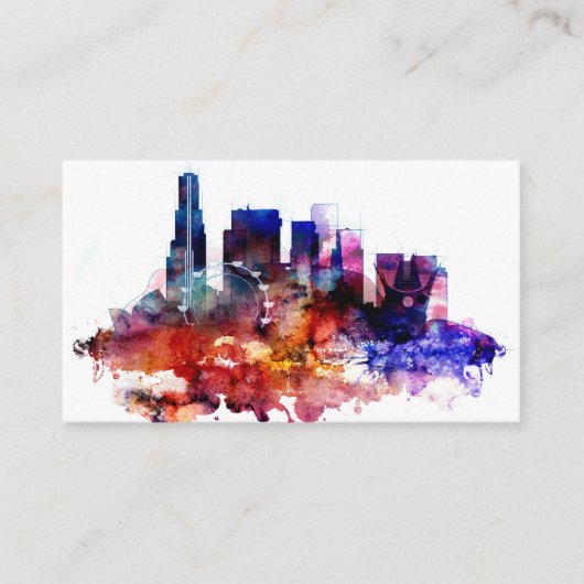 Aquarell Los Angeles Visitenkarte (Vorderseite)