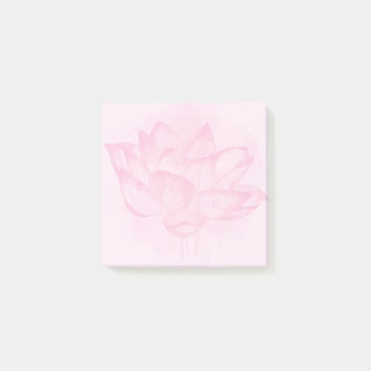 Aquarell Lotus 3x3 Post-it Klebezettel (Vorderseite)