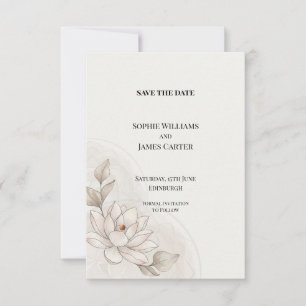 Aquarell-Lotus-Botanische-Hochzeits-Einladungsvors Save The Date
