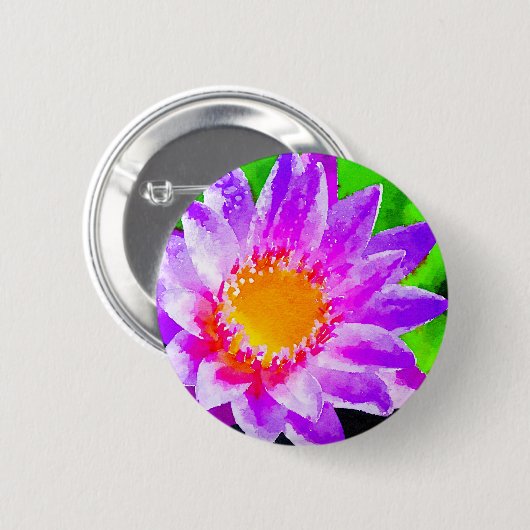 Aquarell Lotus Button (Vorne & Hinten)