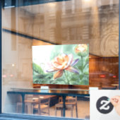 Aquarell-Lotus Fensteraufkleber (Café-Fenster)