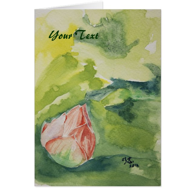 Aquarell-Lotus-Karte (Vorne)