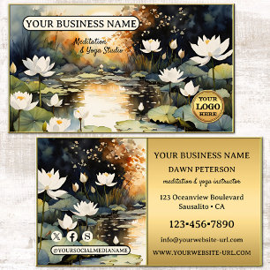 Aquarell-Lotus-Künstlerische Meditation Yoga Visitenkarte