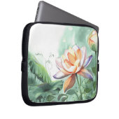 Aquarell-Lotus Laptopschutzhülle (Vorne Rechts)