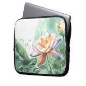 Aquarell-Lotus Laptopschutzhülle (Vorderseite Links)