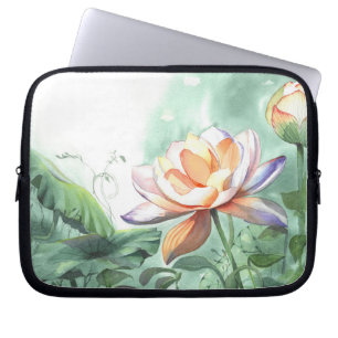 Aquarell-Lotus Laptopschutzhülle