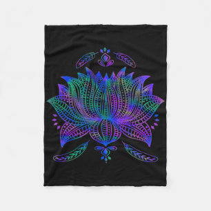Aquarell-Lotusblume Hübsche Yoga Fleecedecke